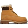 TIMBERLAND 6 IN PREMIUM WP SHEARLING LINED BOOT JR WHEAT 22 16