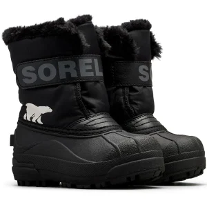 SOREL CHILDRENS SNOW COMMANDER BLACK/CHARCOAL 23 18