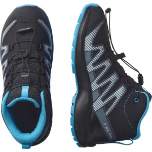 SALOMON XA PRO V8 MID CSWP JR BLACK/MONUMENT/HAWAIIAN OCEAN 22 15
